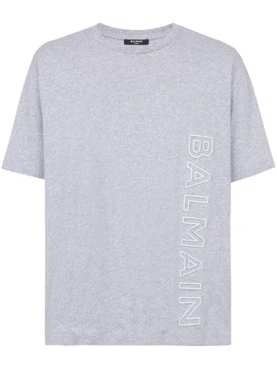 Balmain Logo-detail T-shirt In Grey