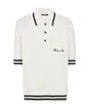 Balmain Logo Signature Embroidered Polo T-shirt In White