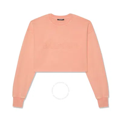 BALMAIN BALMAIN LOGO-EMBROIDERED ROUND NECK COTTON SWEATSHIRT