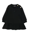 Balmain Logo-embroidered Ruffled Casual Dress In Black