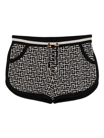 Balmain Logo-embroidered Shorts In Black