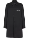 Balmain Logo-embroidered Single-breasted Coat In Black