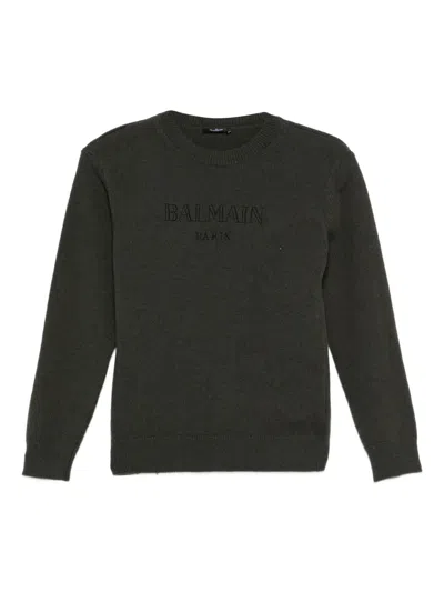 Balmain Kids' Logo-embroidered Sweater In Black