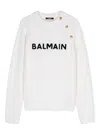 Balmain Logo-embroidered Sweater In Neutrals