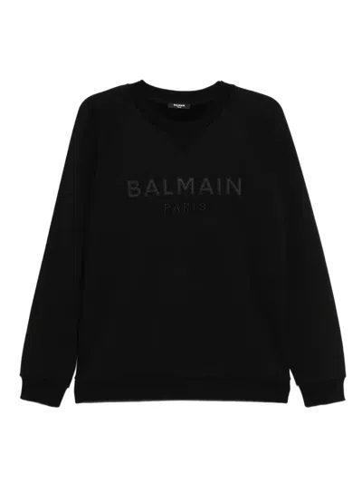 Balmain Logo-embroidered Sweatshirt In Black