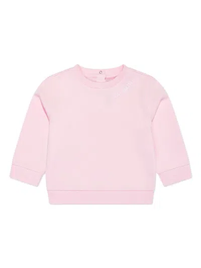 Balmain Babies' Logo-embroidered Sweatshirt In Rosa