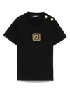 Balmain Logo-embroidered T-shirt In 黑色