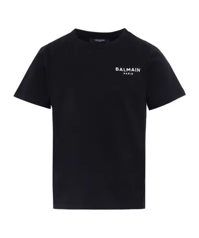 Balmain Kids' Logo-embroidered T-shirt In Black