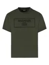Balmain Logo-embroidered T-shirt In Gray