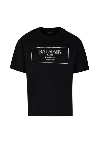 Balmain Logo-embroidered T-shirt In Black