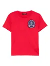 Balmain Logo-embroidered T-shirt In Red