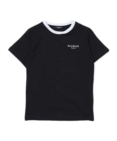 Balmain Logo-embroidered T-shirt In Black