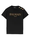 Balmain Press-stud Fastened Crewneck T-shirt In Black