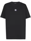Balmain Black Crewneck T-shirt With Logo Print On The Front In Cotton Man In Black