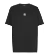 Balmain Black Crewneck T-shirt With Logo Print On The Front In Cotton Man In Black