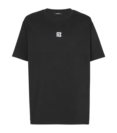 BALMAIN LOGO-EMBROIDERED T-SHIRT