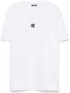Balmain Logo Embroidered Crewneck T-shirt In White