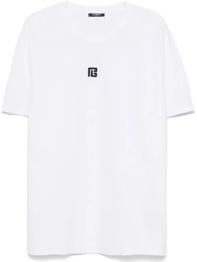 BALMAIN LOGO-EMBROIDERED T-SHIRT