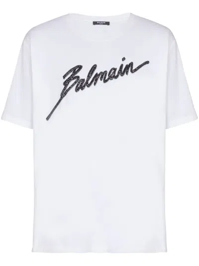 Balmain Cotton Logo-embellished T-shirt In Animal Print