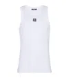 Balmain Logo-embroidered Tank Top In White