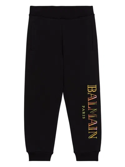 Balmain Kids' Logo-embroidered Track Pants In Black