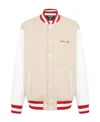 Balmain Bomber Jacket With Logo Embroidery In Nude
