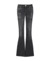 Balmain Logo-embroidered Whiskering-detail Bootcut Jeans In Black