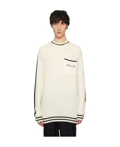 Balmain Logo-embroidered Wool Jumper In White