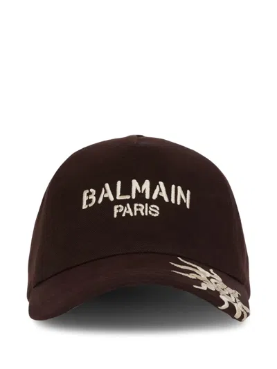 Balmain Logo-embroidery Baseball Cap In Pattern