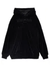 Balmain Logo Embroidery Hoodie In Black