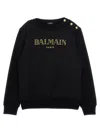 Balmain Logo-print Cotton Sweatshirt In Black