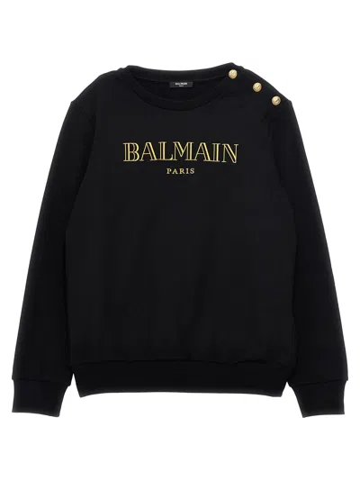Balmain Kids' Logo-print Cotton Sweatshirt In Or