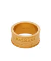 Balmain Logo-engraved Band Ring In Yellow