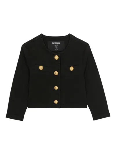 Balmain Kids' Logo-engraved Jacket In Black
