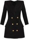 Balmain Logo-engraved Mini Dress In Schwarz