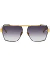 Balmain Logo-engraved Oversize-frame Sunglasses In Gold