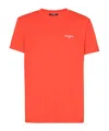 Balmain T-shirt Mit Beflocktem Logo In Orange