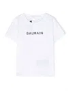 Balmain Logo-flocked Cotton T-shirt In White