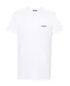 Balmain White Crewneck T-shirt With Logo Lettering Embroidery In White