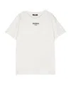 Balmain Logo-flocked Cotton T-shirt In White