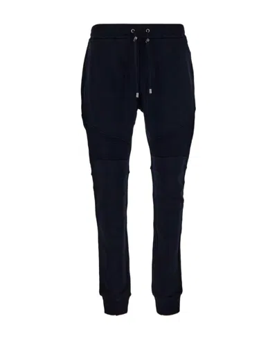 Balmain Logo-flocked Cotton Track Pants In Black