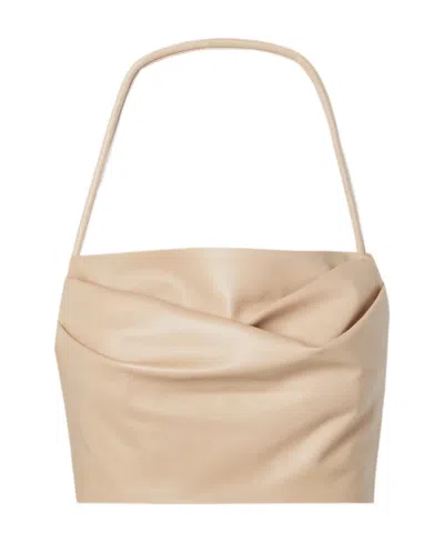 Balmain Logo Folded Neck Short Sling In Neutral