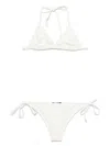 Shop Balmain Logo-glitter Bikini Set In 白色
