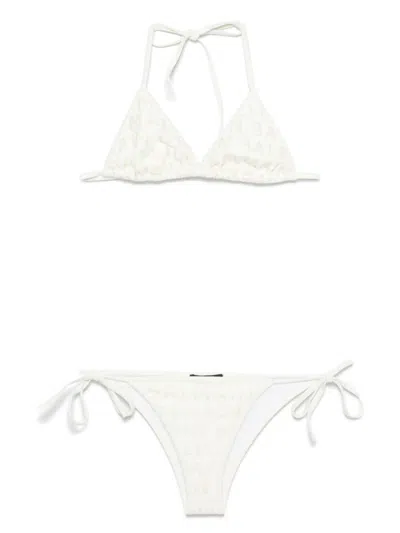 Balmain Logo-glitter Bikini Set In 白色