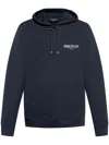 Balmain Logo-graphic Drawstring Hoodie In Blau