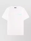 Balmain Logo Graphic Round Neck Short Sleeve T-shirt In White