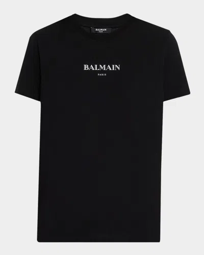 Balmain Logo Graphic Short-sleeve T-shirt In Black