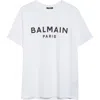 Balmain Printed Cotton T-shirt In Gab White/black
