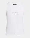Balmain Logo Graphic Tank Top In White