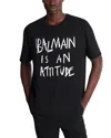 Balmain Crew Neck T Shirt Graphic Print Silk In Black